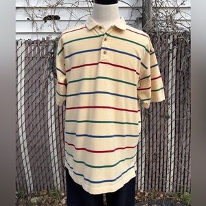Gant Butter Yellow Multi Color Striped Polo Men’s Extra Large